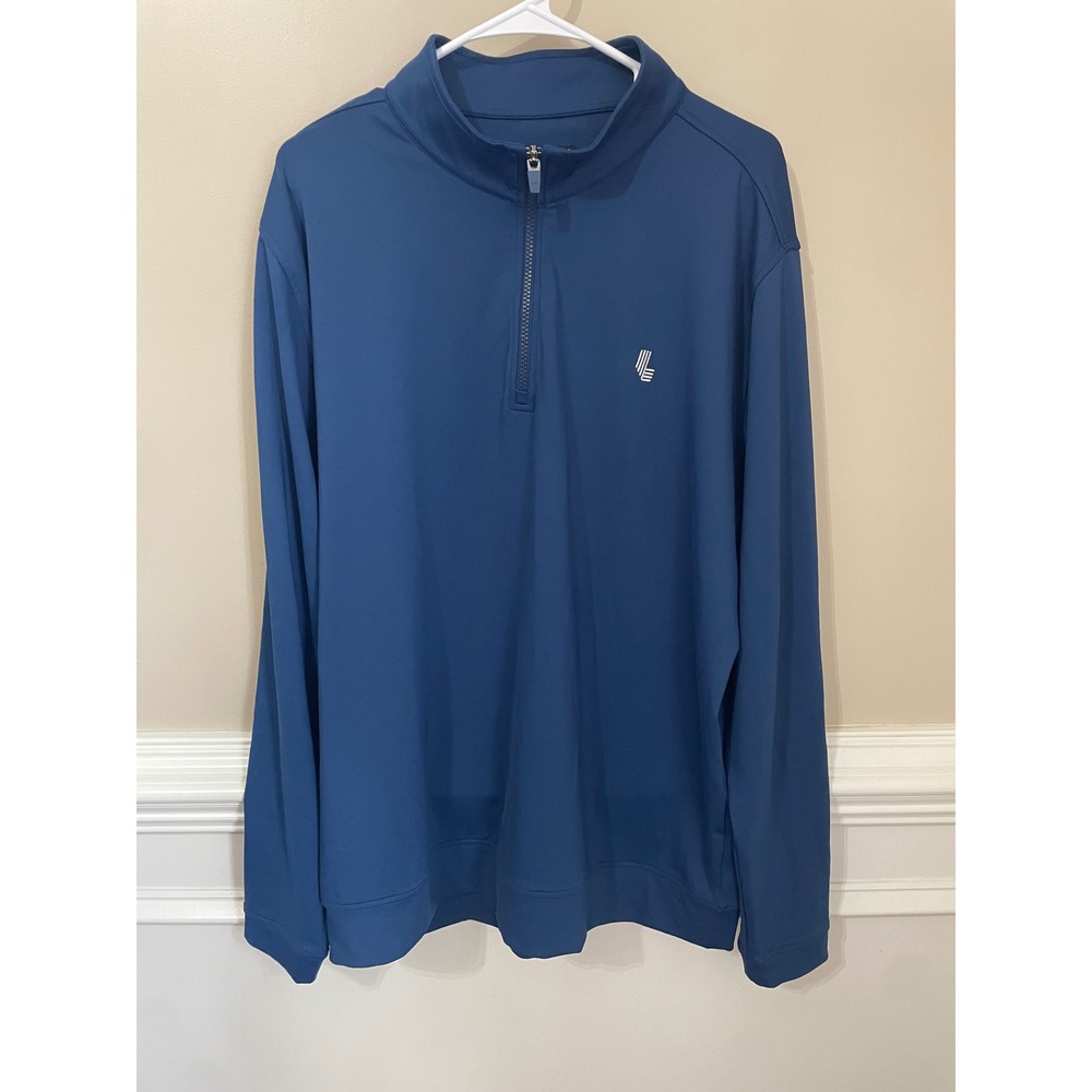 LIV Golf Mens XL Quarter Zip Pullover Blue Long Sleeve Performance Shirt
